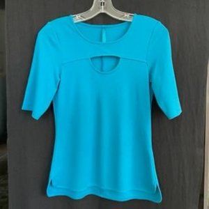 Karen Millen Turquoise Top with Cut Out, Sz 6 UK 10
